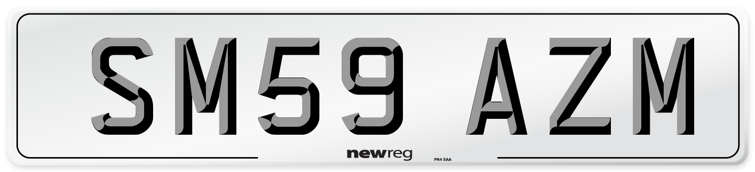 SM59 AZM Number Plate from New Reg